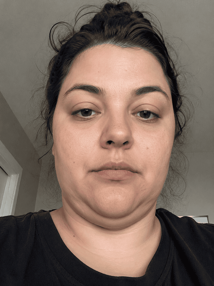 The same face before the routine